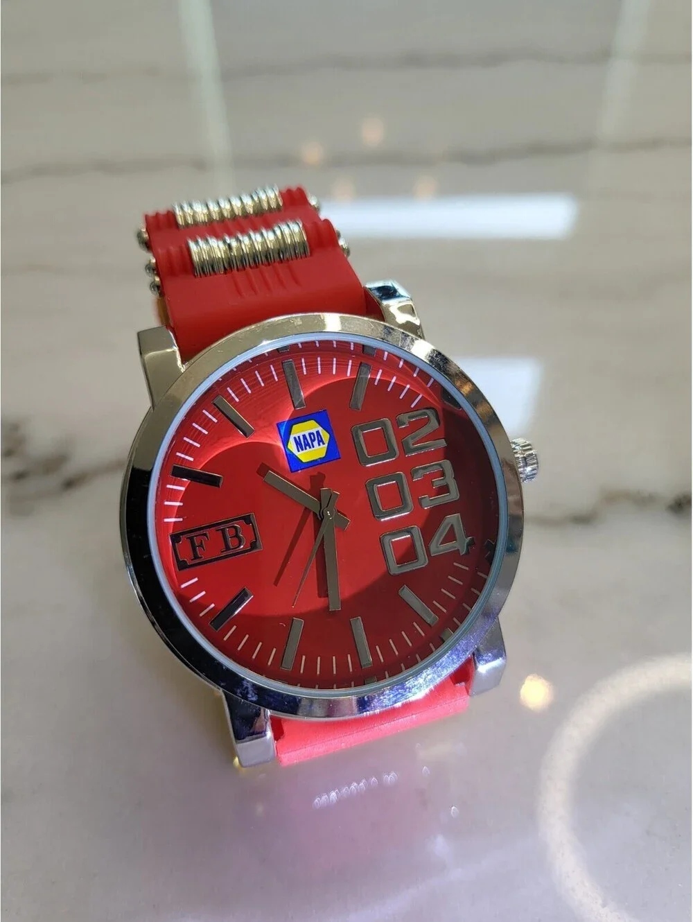 Men's Quartz Watch Working New Battery Automobilia 50mm NAPA Auto Part Works EUC